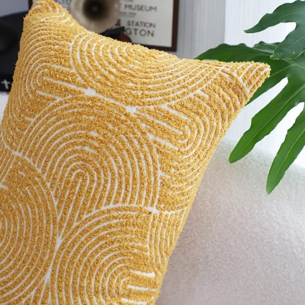 SOGA 2X 30x50cm Mustard Yellow Geometric Lumbar Pillowcase for Home Decor - Image 8