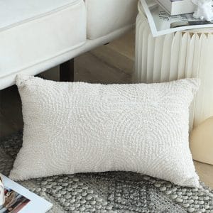SOGA 2X 30x50cm Embroidered Off-White Lumbar Pillowcase for Modern Home
