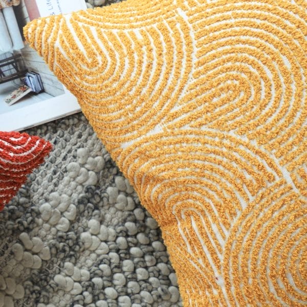 SOGA 2X 45cm Mustard Yellow Geometric Pillowcase - Image 8