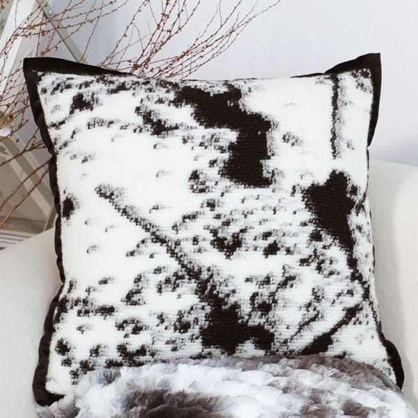 SOGA 2X 45cm Black & White Leopard Print Square Pillowcase
