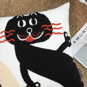 SOGA 2X 45cm Playful Black Cat Silhouette Pillowcase