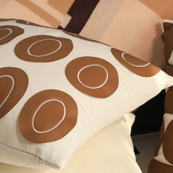 SOGA 2X 45cm Modern Cream Brown Oval Pattern Textured Pillowcase - Image 8