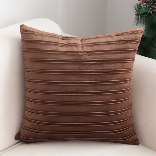 SOGA 2X 45cm Rust Leather-Look Pleated Pillowcase - Image 8