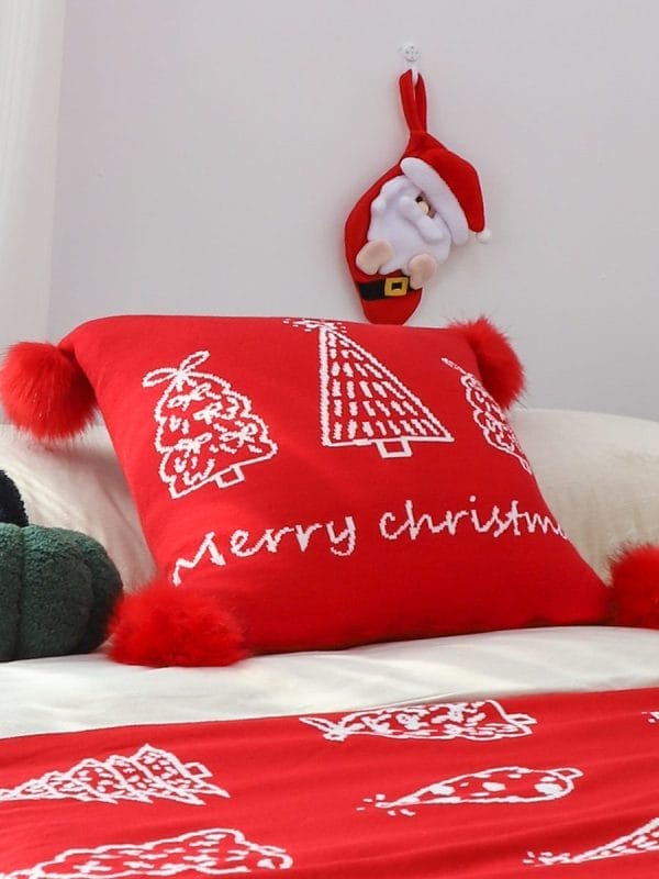 SOGA 2X 45cm Whimsical Red Christmas Tree Pillowcase - Image 8