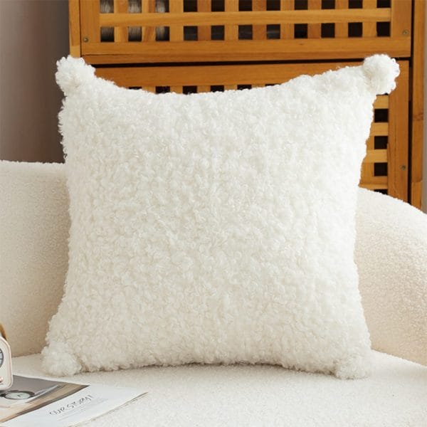 SOGA 2X 45cm Pure White Bouclé Bliss Pillowcase - Image 8