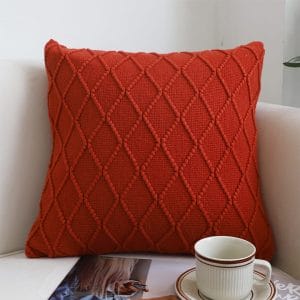 SOGA 2X 45cm Classic Red Diamond Knit Pillowcase