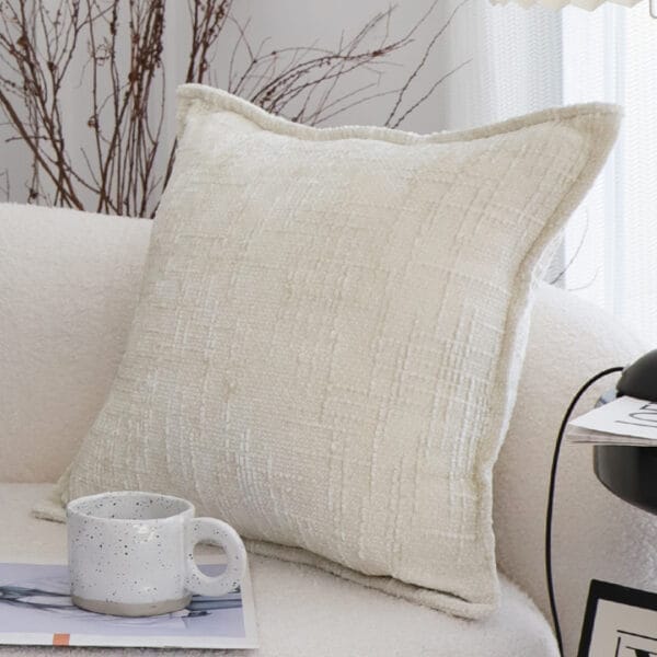 SOGA 2X 45cm Cozy Cream Textured Throw Pillowcase - Image 8