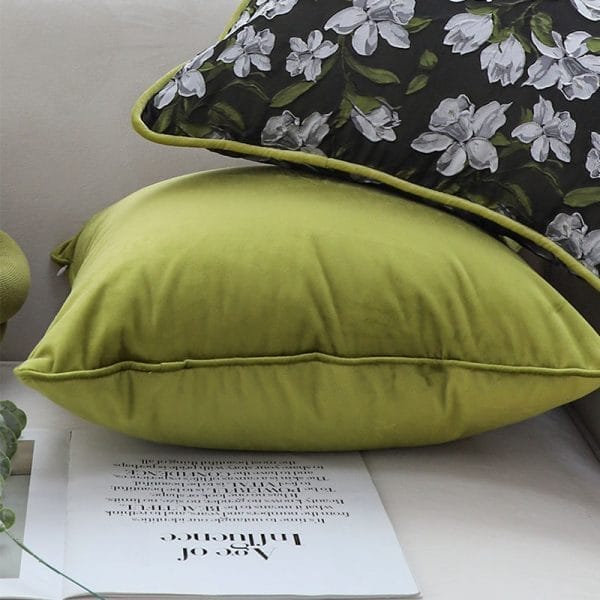 SOGA 2X 45cm Olive Green Velvet Pillow Cover - Image 8