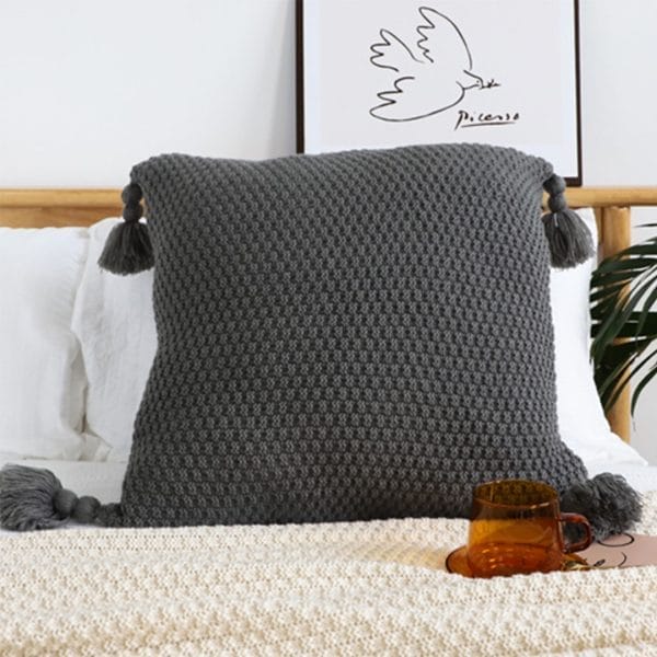 SOGA 2X 50cm Chunky Knit Pillowcase (Charcoal Gray) - Image 8