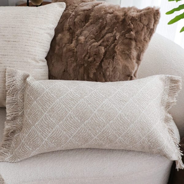 SOGA 2X 35x62cm Serene Textured Fringed Cushion Cover - Image 8