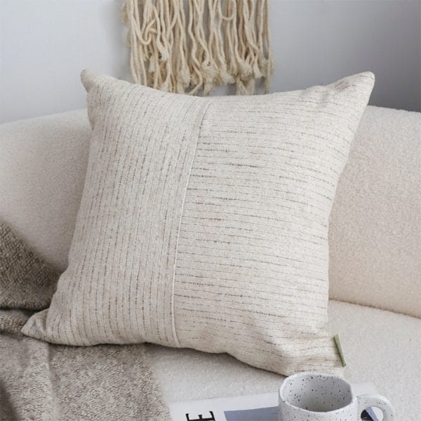 SOGA 2X 45cm Vibrant Floral Linen Pillowcase – Neutral Beige
