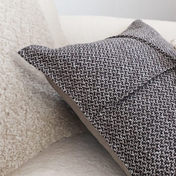 SOGA 2X 45cm UrbanWeave Charcoal Tweed Pillowcase - Image 8