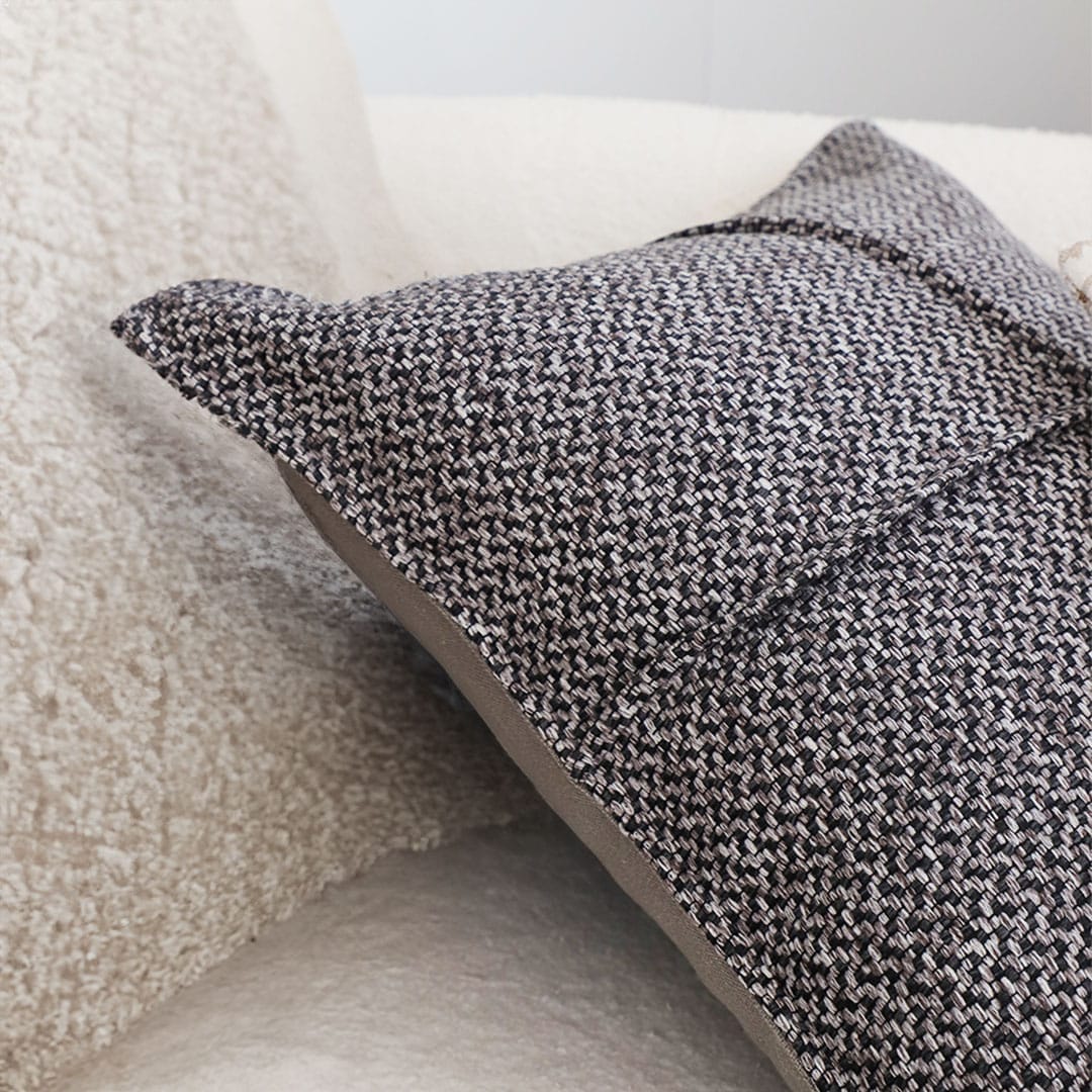 SOGA 2X 45cm UrbanWeave Charcoal Tweed Pillowcase - Image 8