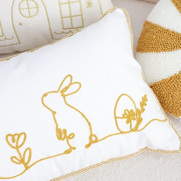 SOGA 2X 30x50cm Elegant White Easter Embroidered Pillowcases - Image 8