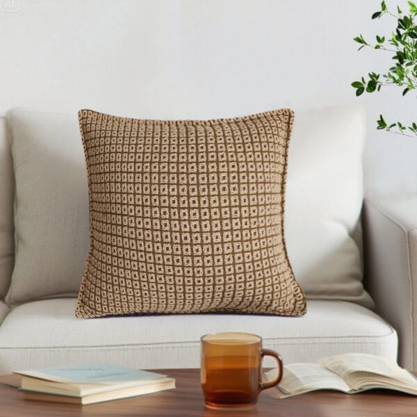 SOGA 2X 45cm Cozy Brown Geometric Knit Polyester Pillow Cover - Image 8