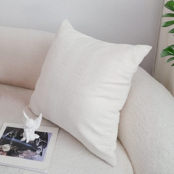 SOGA 2X 45cm Cream Corduroy Polyester Throw Pillow Cover - Image 8