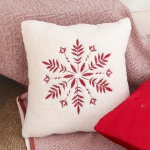 SOGA 2X 45cm Christmas Snowflake Embroidered Faux Fur Throw Pillowcase