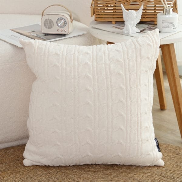 SOGA 2X 45cm Classic Cream Cable Knit Decorative Pillowcase - Image 8