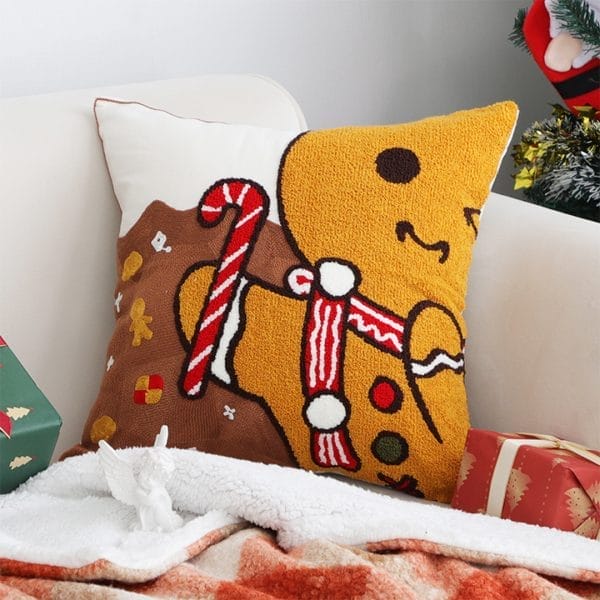 SOGA 2X 45cm Whimsical Gingerbread Man Christmas Pillowcase - Image 8