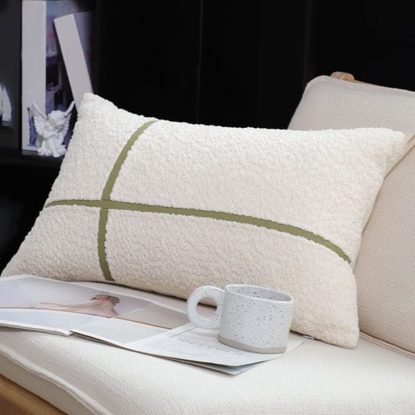 SOGA 2X 30x50cm Cozy Chic Lumbar Pillowcase with Modern Green Stripe - Image 9