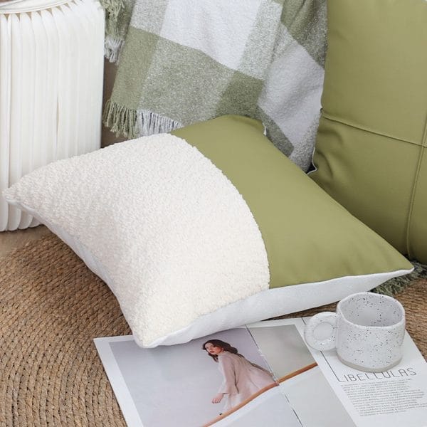 SOGA 2X 45cm Modern Two-Tone Green & Cream Pillowcase - Image 8