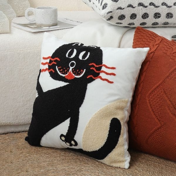 SOGA 2X 45cm Playful Black Cat Silhouette Pillowcase - Image 9