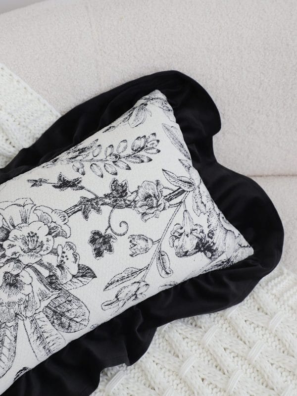 SOGA 2X 30x50cm Chic Botanical Bliss Black & White Lumbar Pillowcase - Image 5