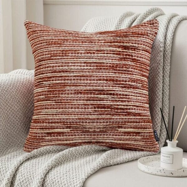 SOGA 2X 45cm Rust-Toned Woven Pillowcase