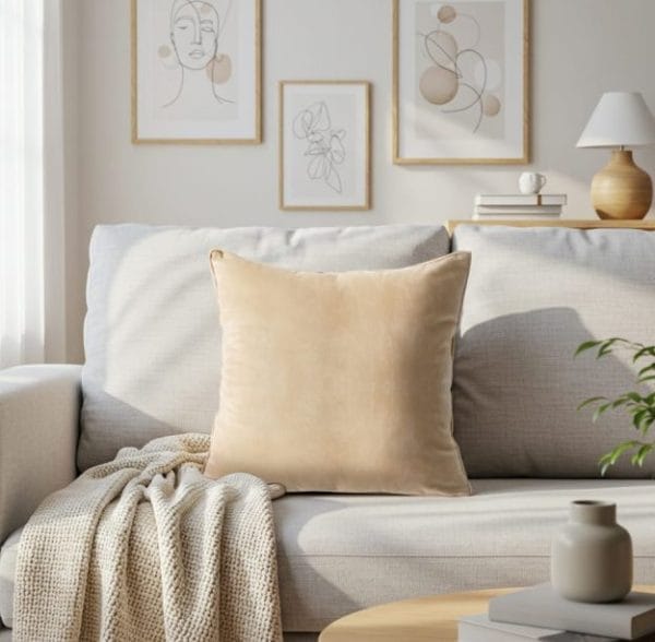 SOGA 2X 45cm Velvet Pillowcase (Champagne Beige)