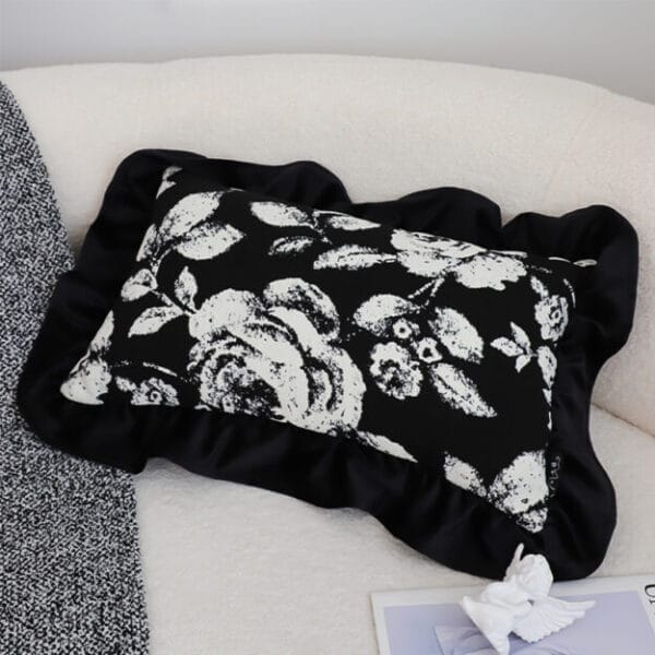 SOGA 2X 45cm Elegant Black & White Cushion Cover with Tassels