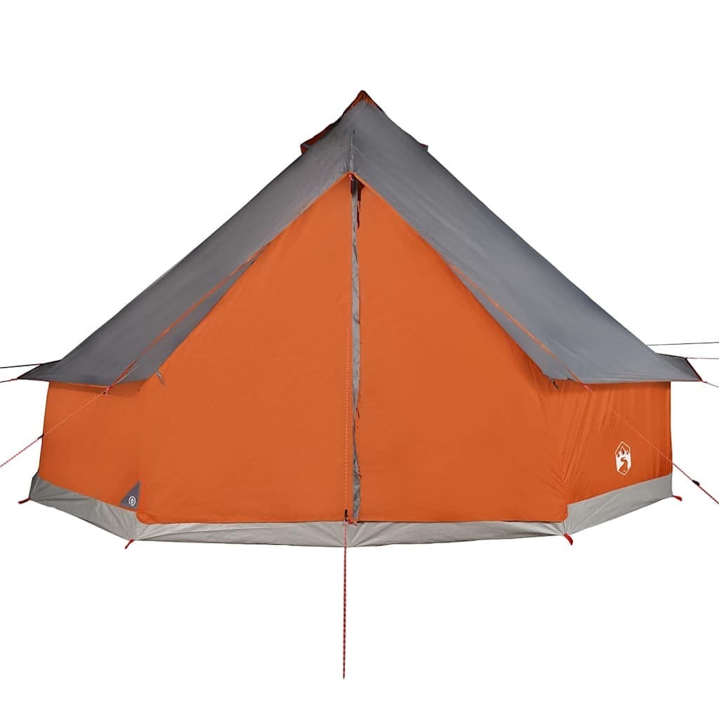 Family Tent Tipi 8-Person Gray and Orange Waterproof - Image 7