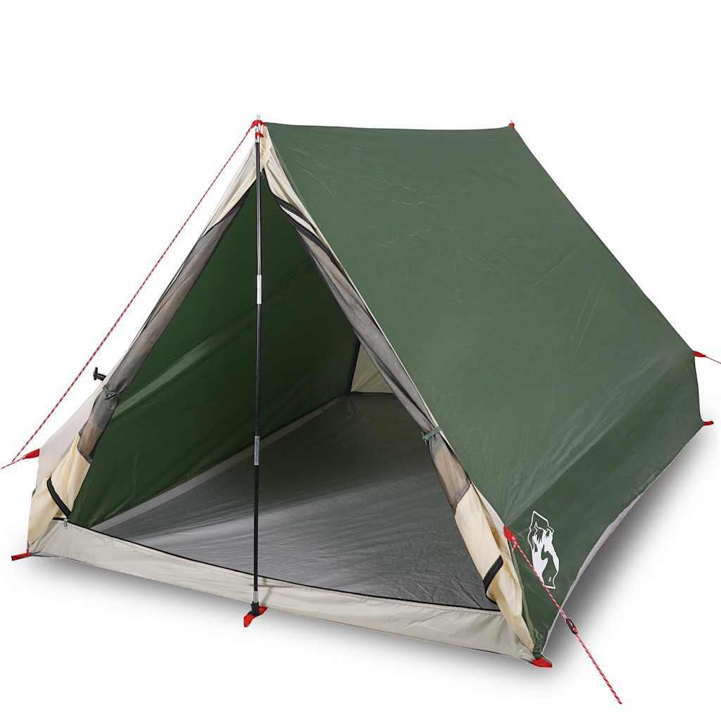 Camping Tent A-Frame 2-Person Green Waterproof - Image 2